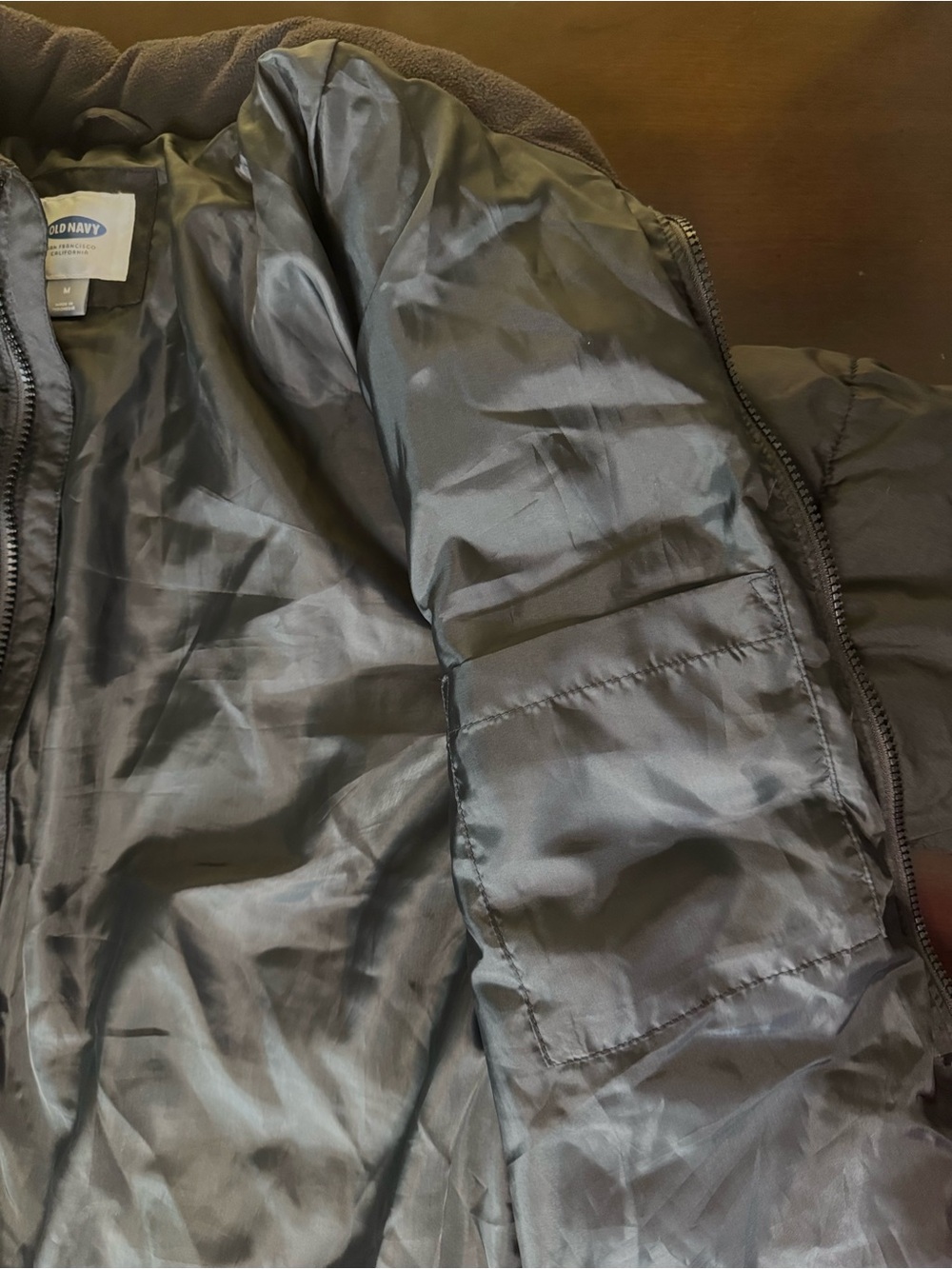 Old Navy Black Quilted Puffer Jacket Full Zip High Neck Size M - Picture 3 of 6